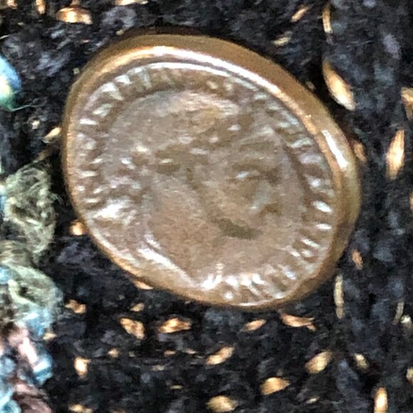 ✨ Rare C. Priva Vintage Metallic Knit Cardigan – Constantine Coin Buttons - Picture 9 of 13